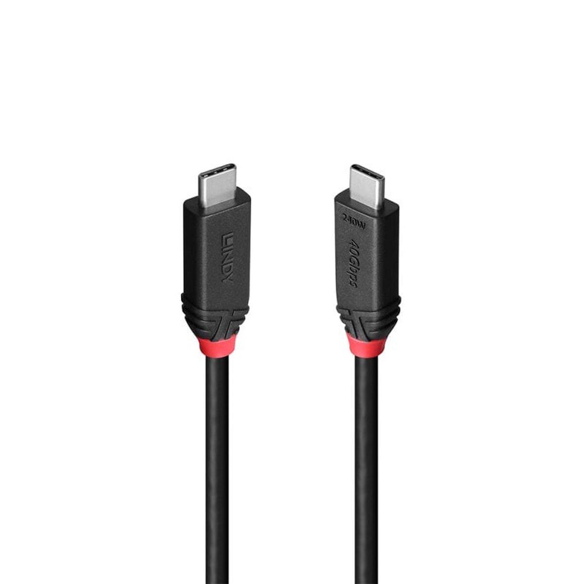 Cable USB-C a USB-C LINDY Negro 2 m