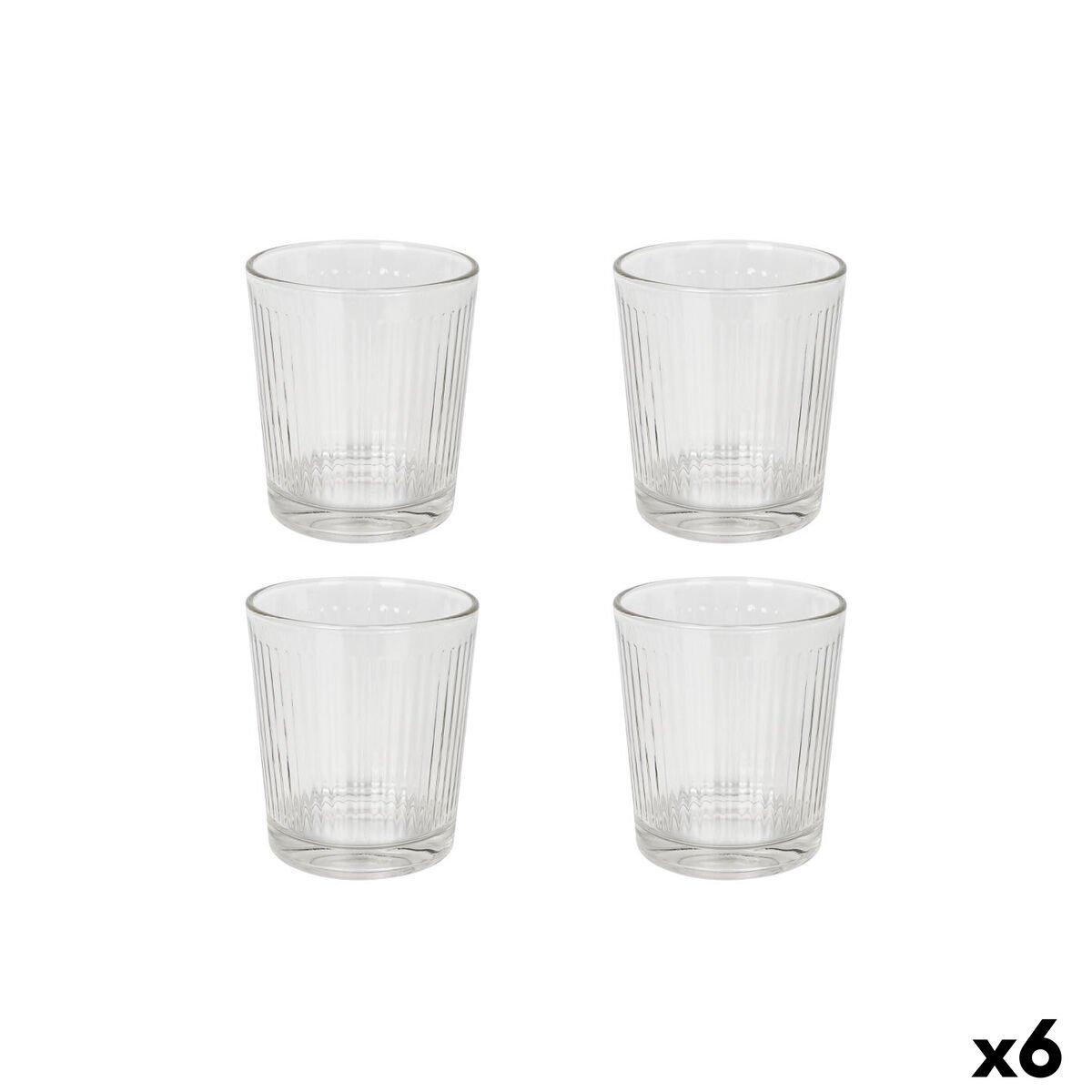 Set de Vasos La Mediterránea Zenya Transparente Vidrio 340 ml 4 Piezas (6 Unidades)