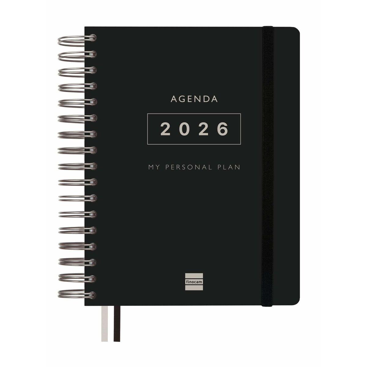 Agenda Finocam Negro Cuarto 15,5 x 21,7 cm