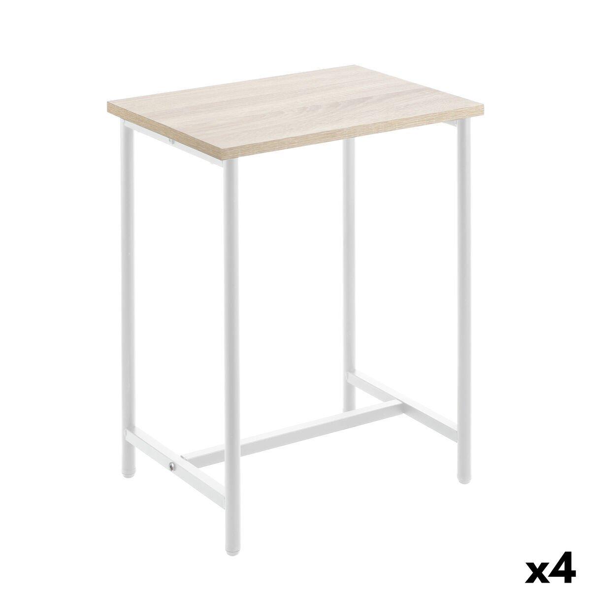 Mesa auxiliar MobleKit Blanco Marrón 40 x 30 x 50 cm Metal Madera MDF (4 Unidades)
