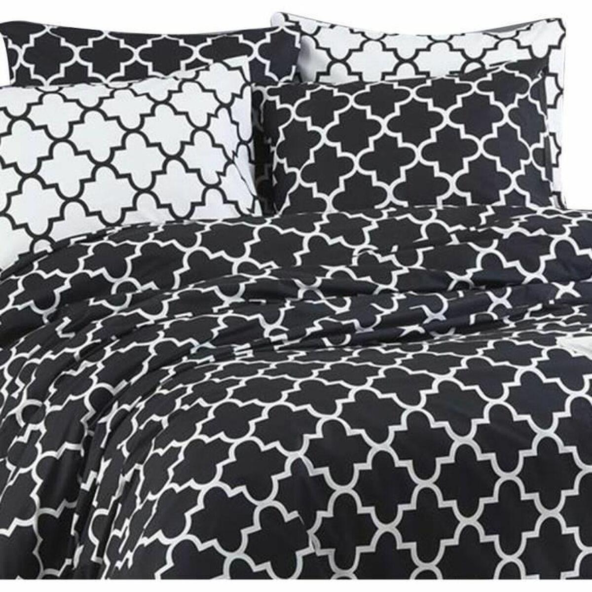 Juego de funda nórdica Negro Cama de 200 3 Piezas