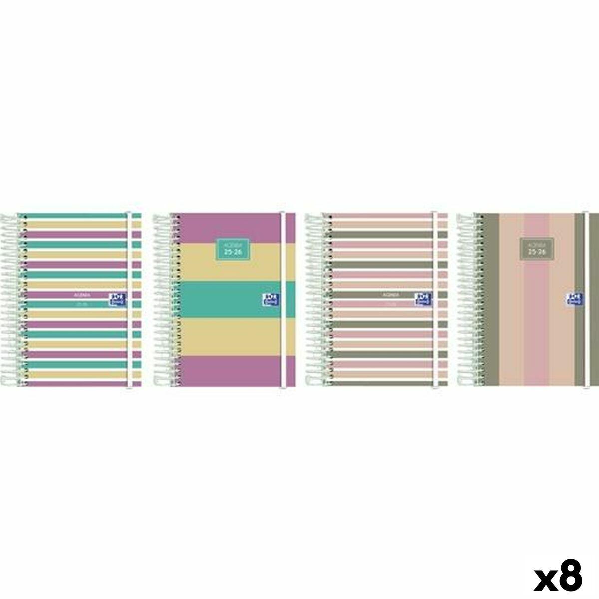 Agenda Oxford COLOR BLOCK 1/8 12 x 18 cm 2025-2026 (8 Unidades)