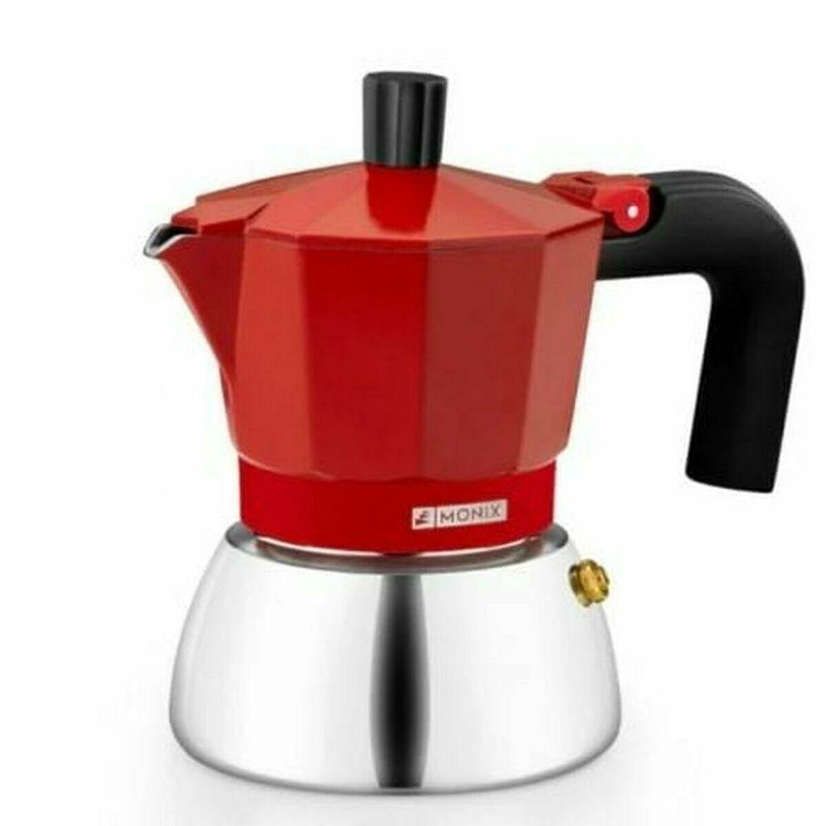 Cafetera Italiana Monix INOX RED 6T Rojo 6 Tazas