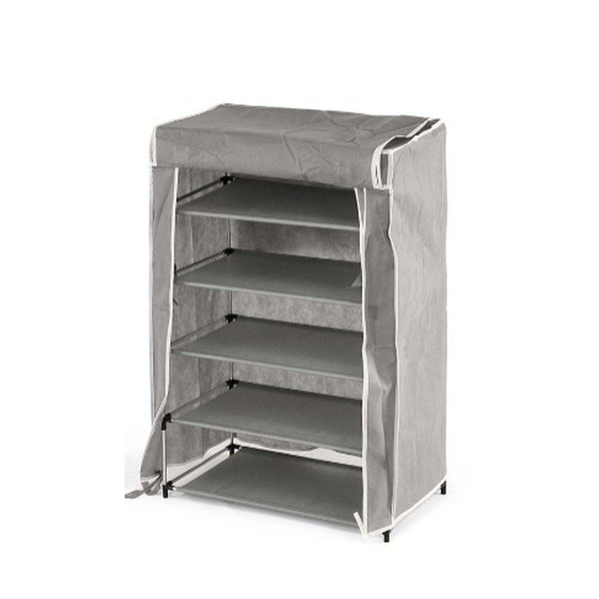 Zapatero Kipit Negro Gris Tela 50 x 32 x 88 cm