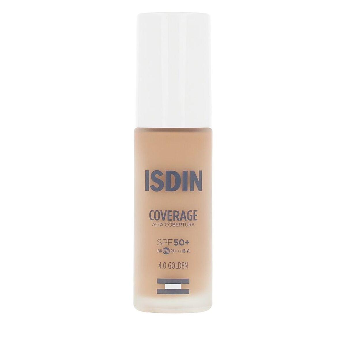 Base de Maquillaje Fluida Isdin COVERAGE Nº 4.0 Golden Spf 50 30 g