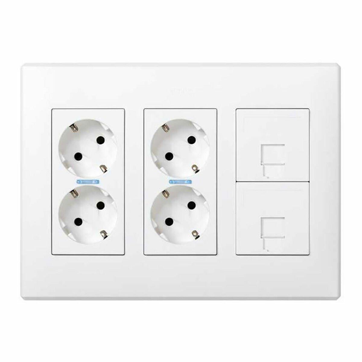 Base de enchufe Simon Blanco Superficie 250 V 16 A (6 Unidades)