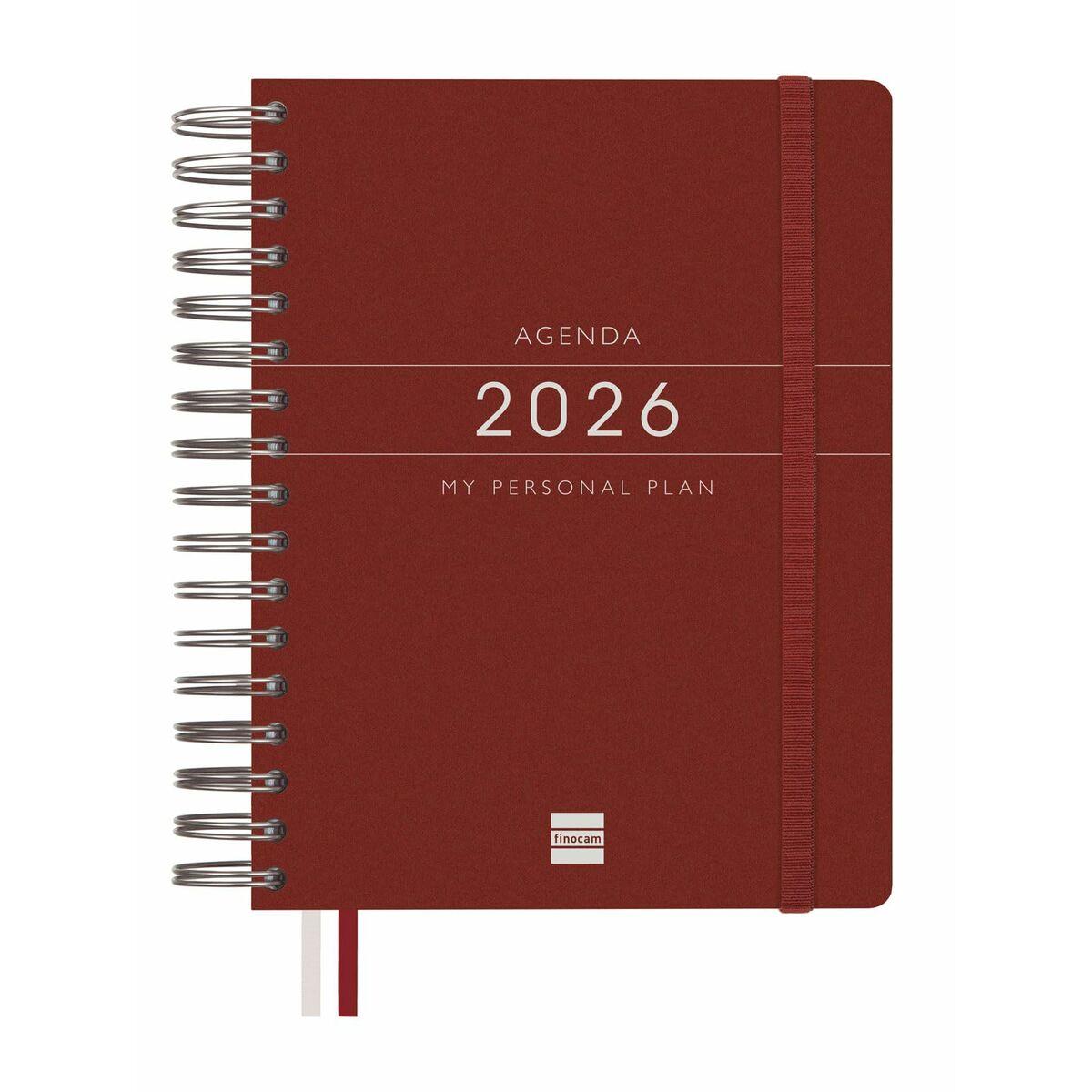 Agenda Finocam Burdeos Cuarto 15,5 x 21,7 cm