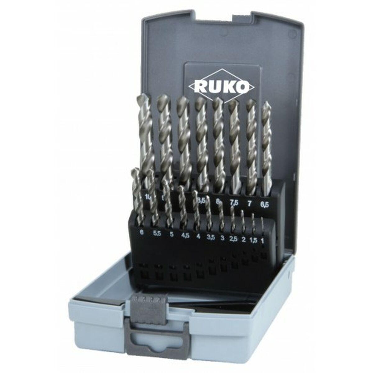 Set de brocas RUKO 9 mm 10 mm 6 mm 3 mm 7 mm 5 mm 4 mm 2 mm 8 mm 1,5 mm 2,5 mm 3,5 mm 4,5 mm 5,5 mm 1 mm 8,5 mm 4,25 mm 6,5 mm 7