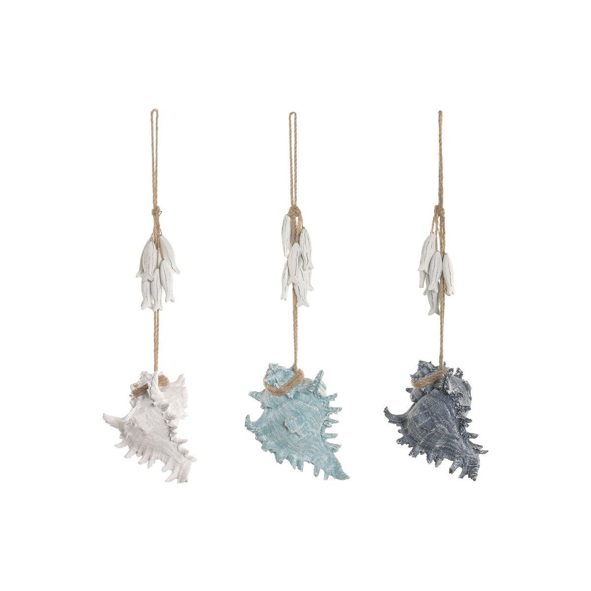 Decoración Colgante Home ESPRIT Azul Blanco Azul cielo Mediterráneo (3 Unidades)