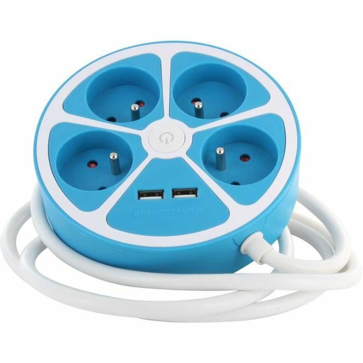 Regleta Enchufes 4 Tomas con interruptor Chacon 4X16 A 3680 W (1,5 m)