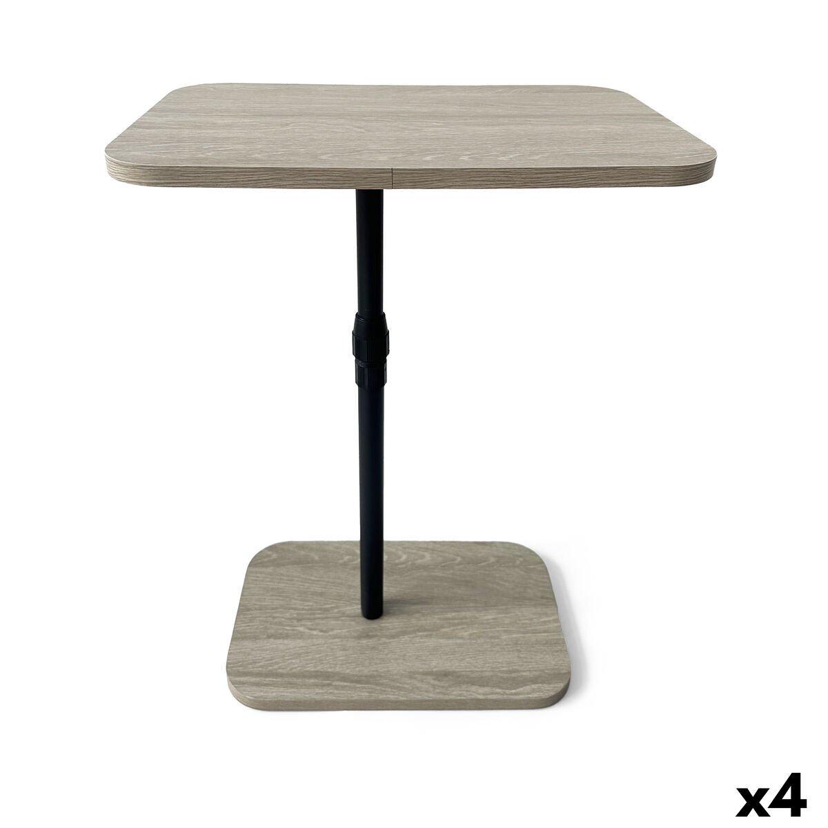Mesa auxiliar MobleKit Marrón Negro 45 x 29 x 70 cm Polipropileno Madera MDF (4 Unidades)