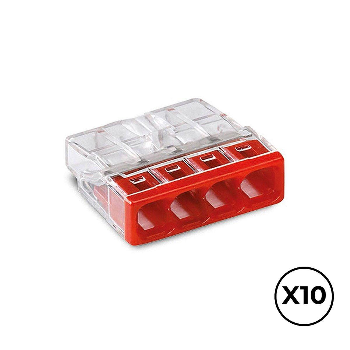 Conector rápido Wago 2,5 mm 4 Conexiones (10 Unidades)