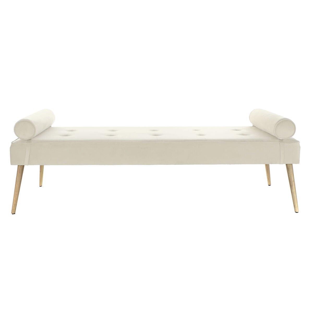 Diván Home ESPRIT Crema Metal 184 x 76 x 62 cm