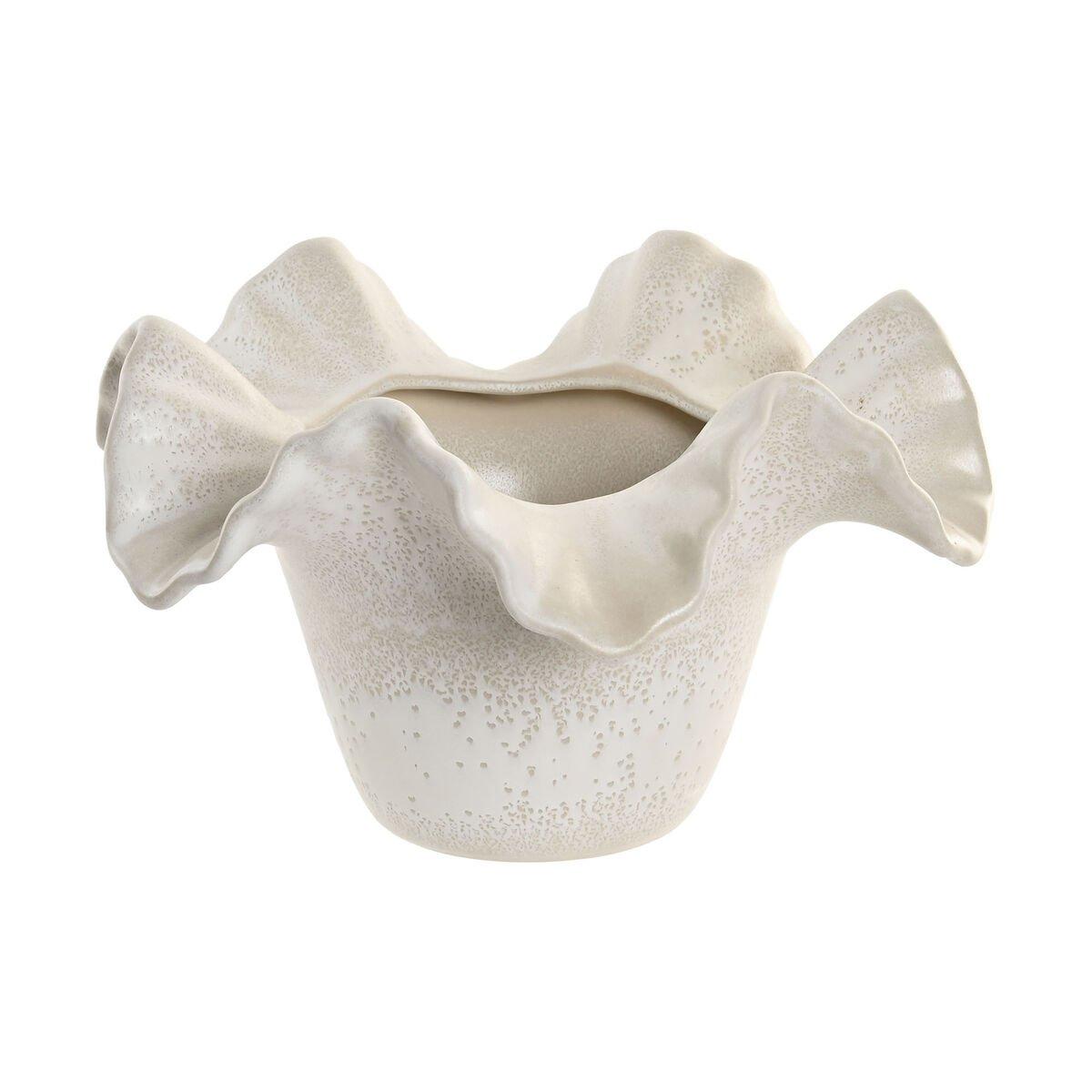 Jarrón Home ESPRIT Blanco Cerámica 30 x 30 x 18 cm