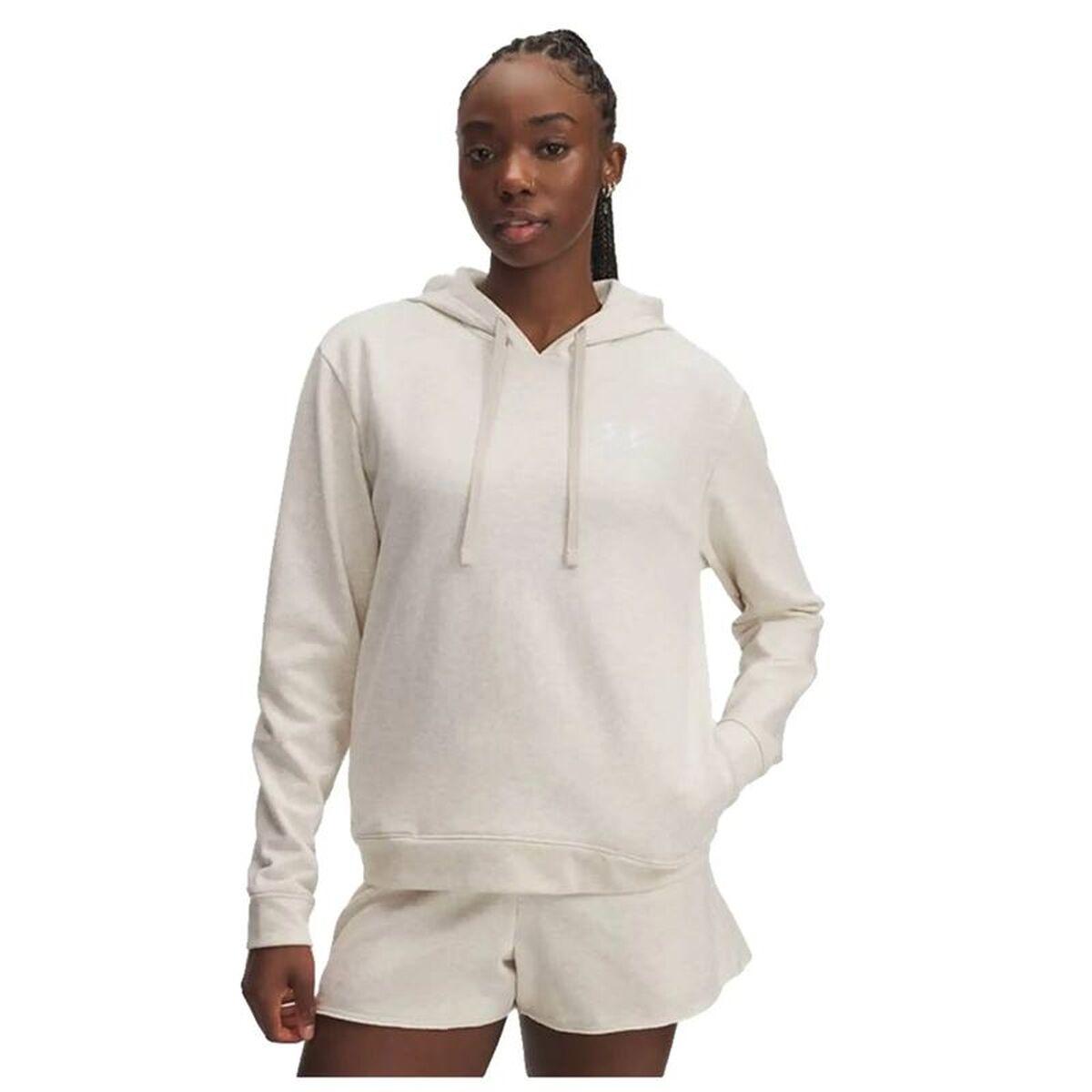 Sudadera con Capucha Mujer Under Armour Rival Terry Hoodie Blanco