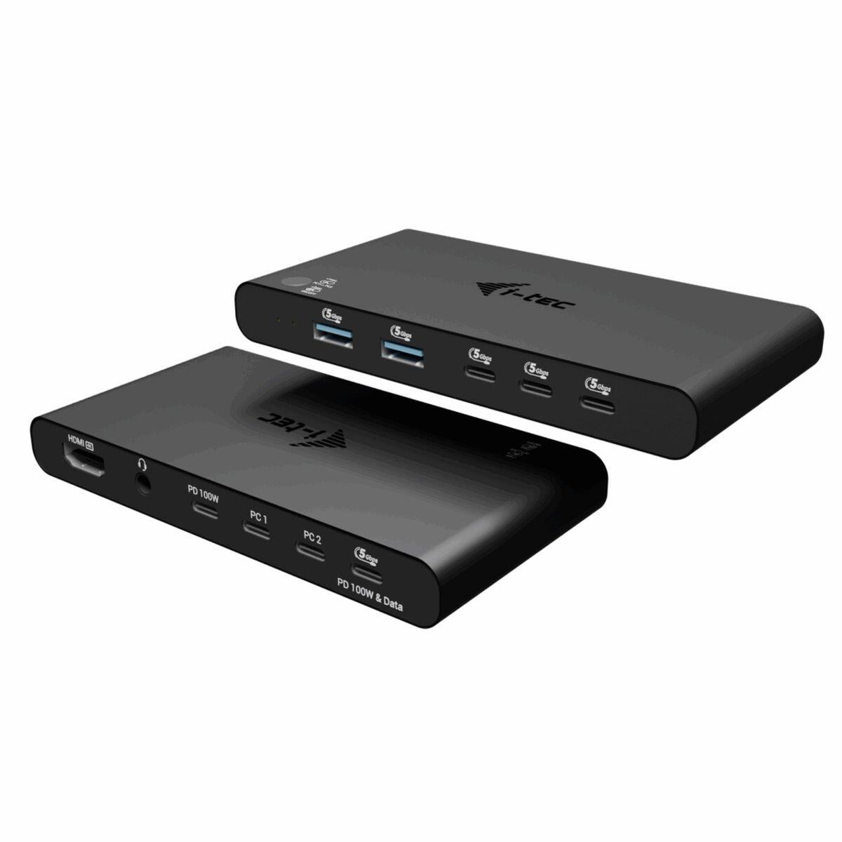 Hub USB i-Tec C31KVMHDMIDOCKPD Negro 100 W