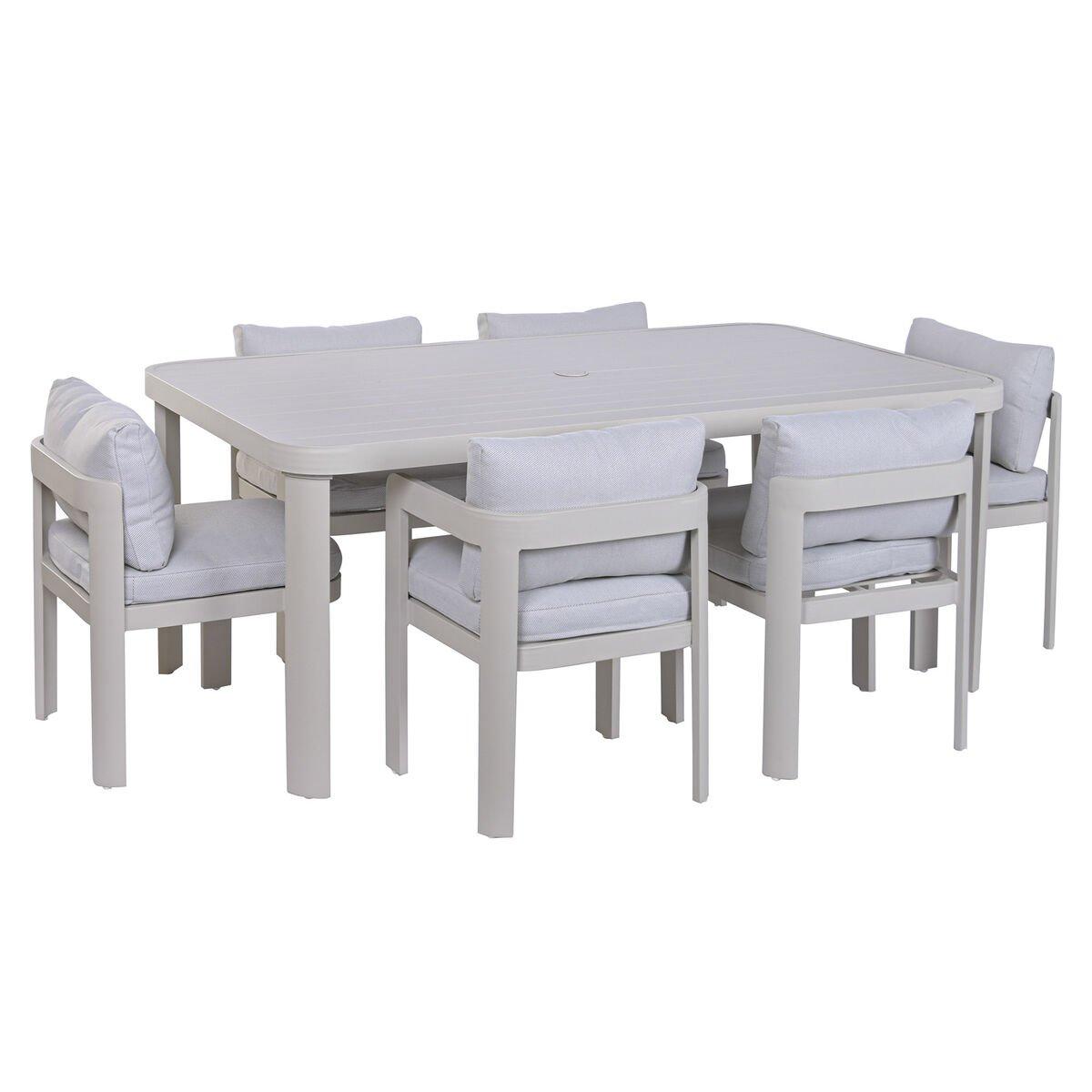 Mesa de Comedor Home ESPRIT Crema Aluminio 182 X 105 X 77 CM