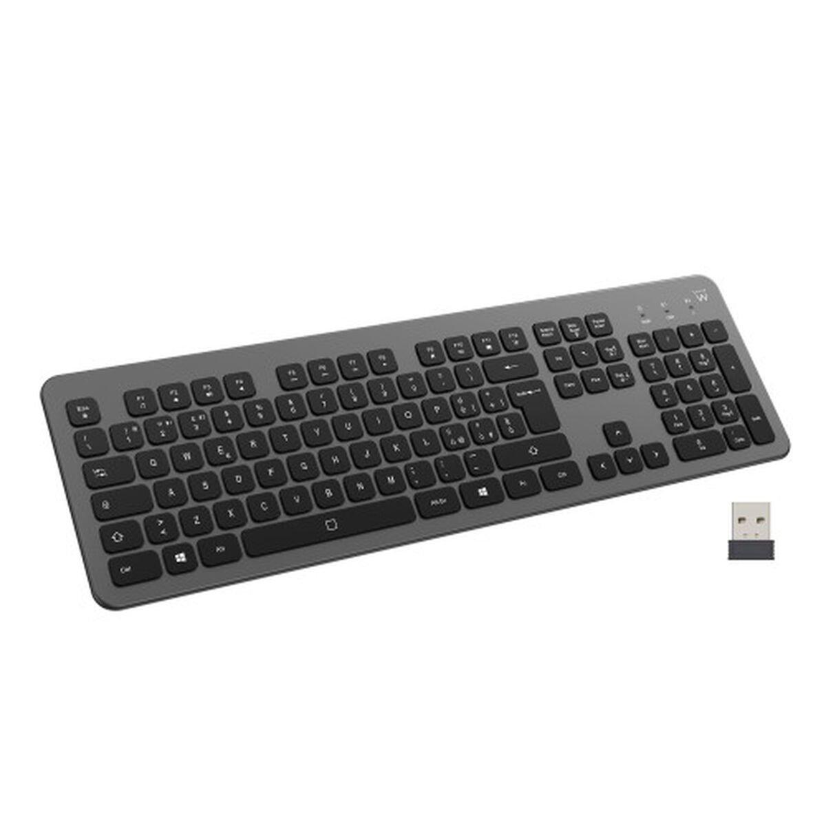 Teclado Ewent EW3296 Negro Gris Qwerty Español AZERTY
