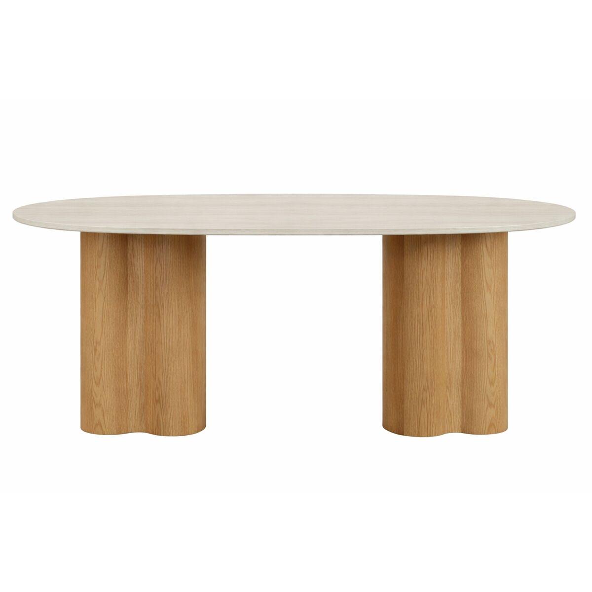 Mesa de Comedor Home ESPRIT Marrón claro Granito Madera MDF 180 x 90 x 75 cm