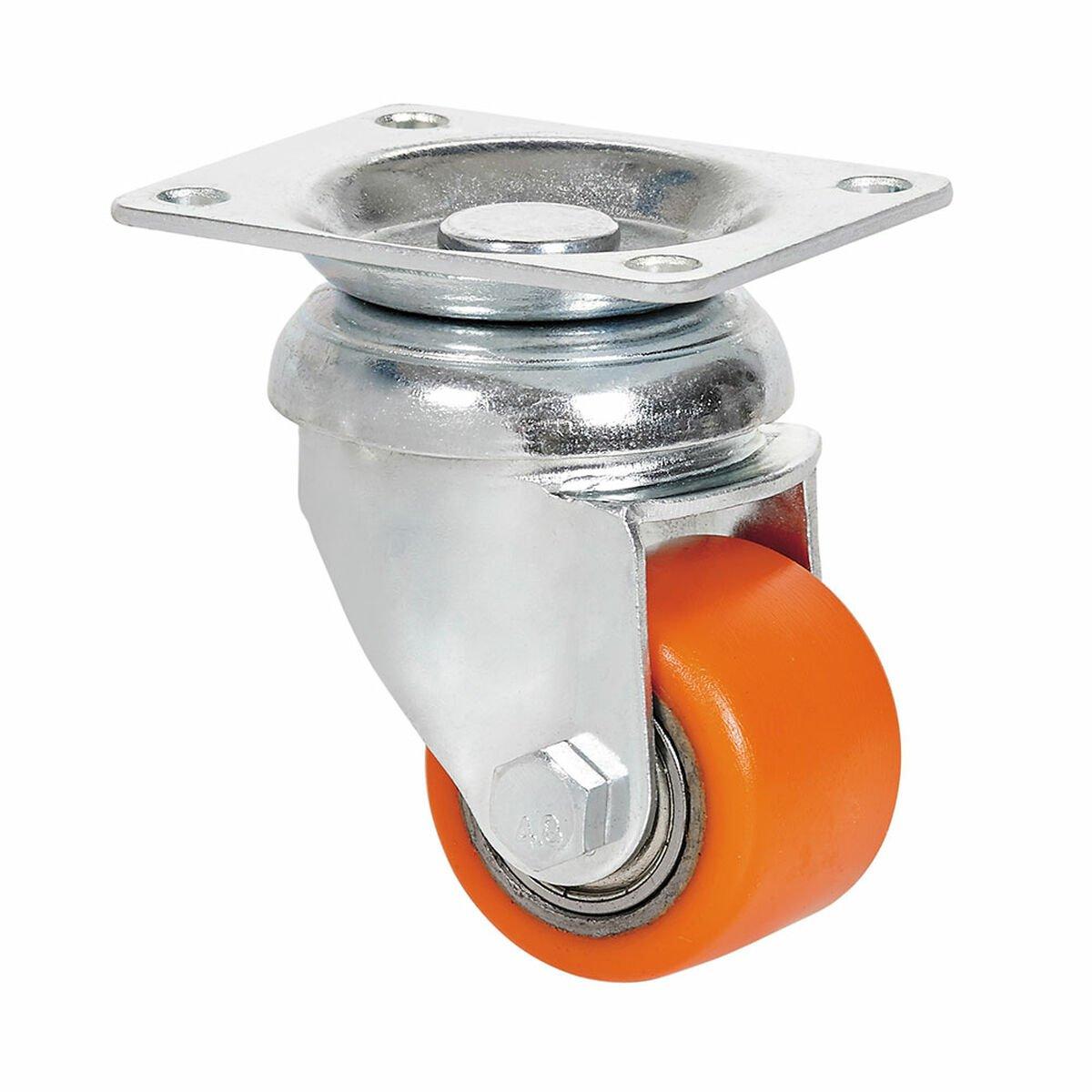Rueda Ruedas Alex Naranja Metal Ø 3,5 CM 100 kg giratoria
