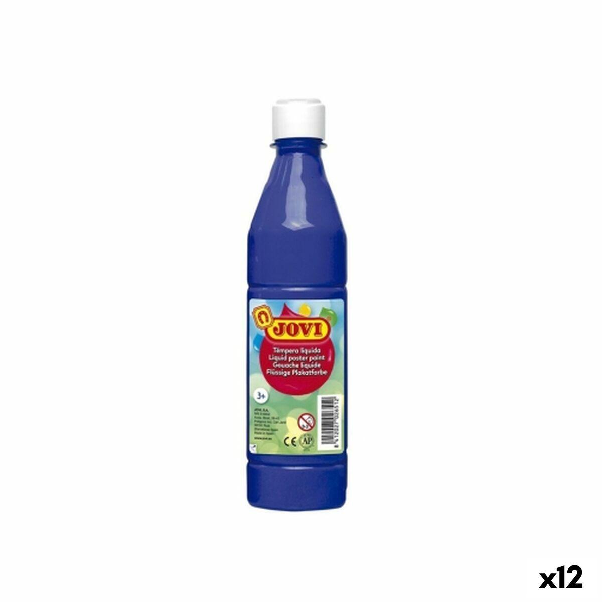 Témpera Jovi Azul oscuro 500 ml (12 Unidades)