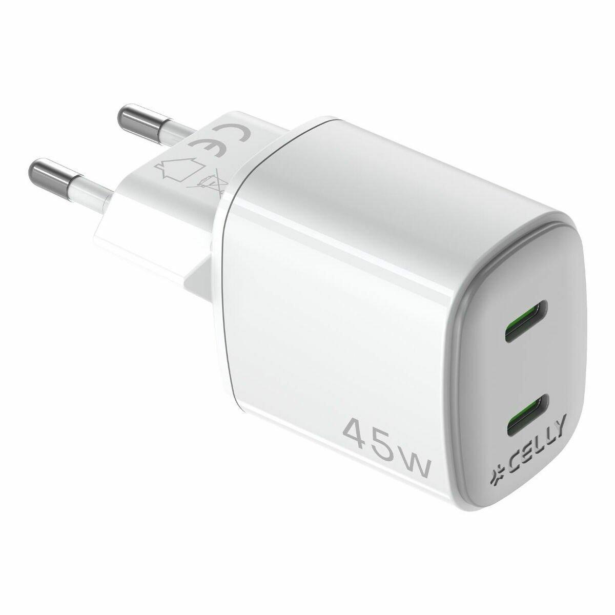 Cargador de Pared Celly UPTC2USBC45WWH Blanco