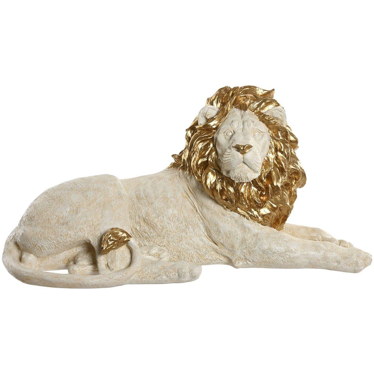 Figura Decorativa Home ESPRIT Blanco Dorado León 80 x 36 x 39 cm