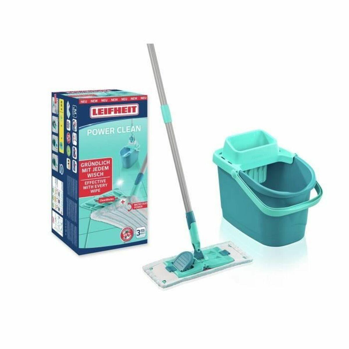 Mopa Fregona con Cubo Leifheit PowerClean Turquesa