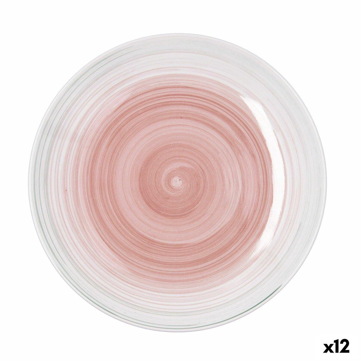 Plato Llano Quid Velvet Rosa Cerámica Ø 27 cm (12 Unidades)