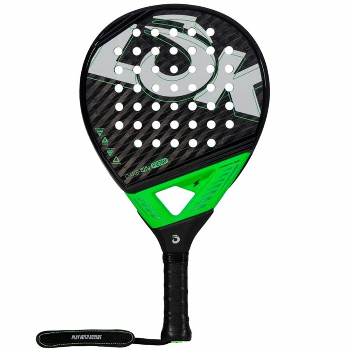Pala de Pickleball Lok Sports Carb-On Flow Negro Verde limón