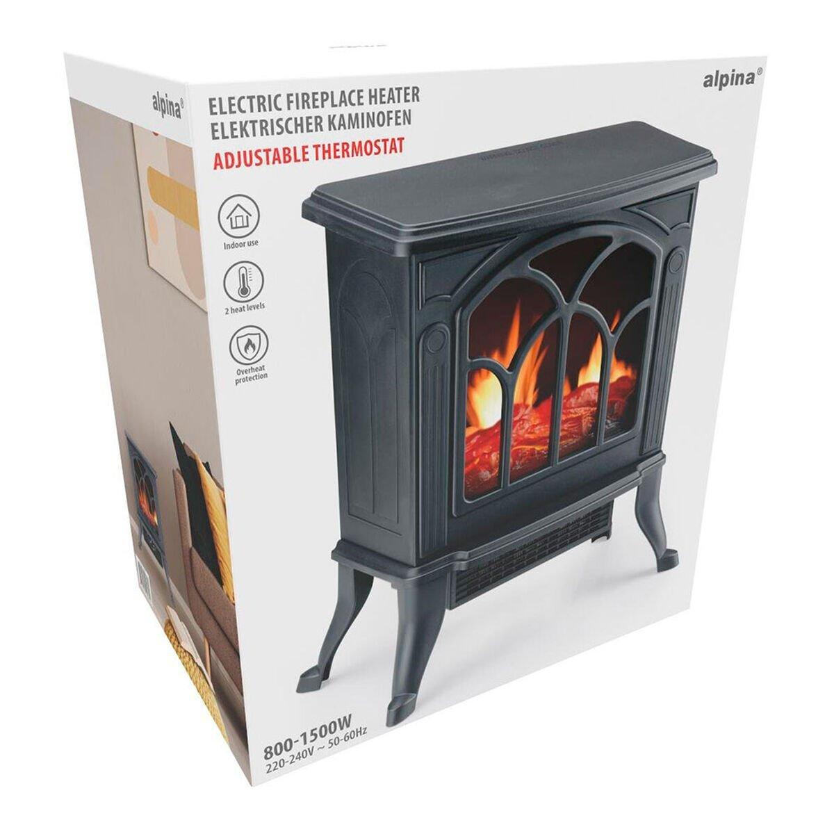 Chimenea Eléctrica Alpina 800-1500 W 37,3 x 23 x 44 cm