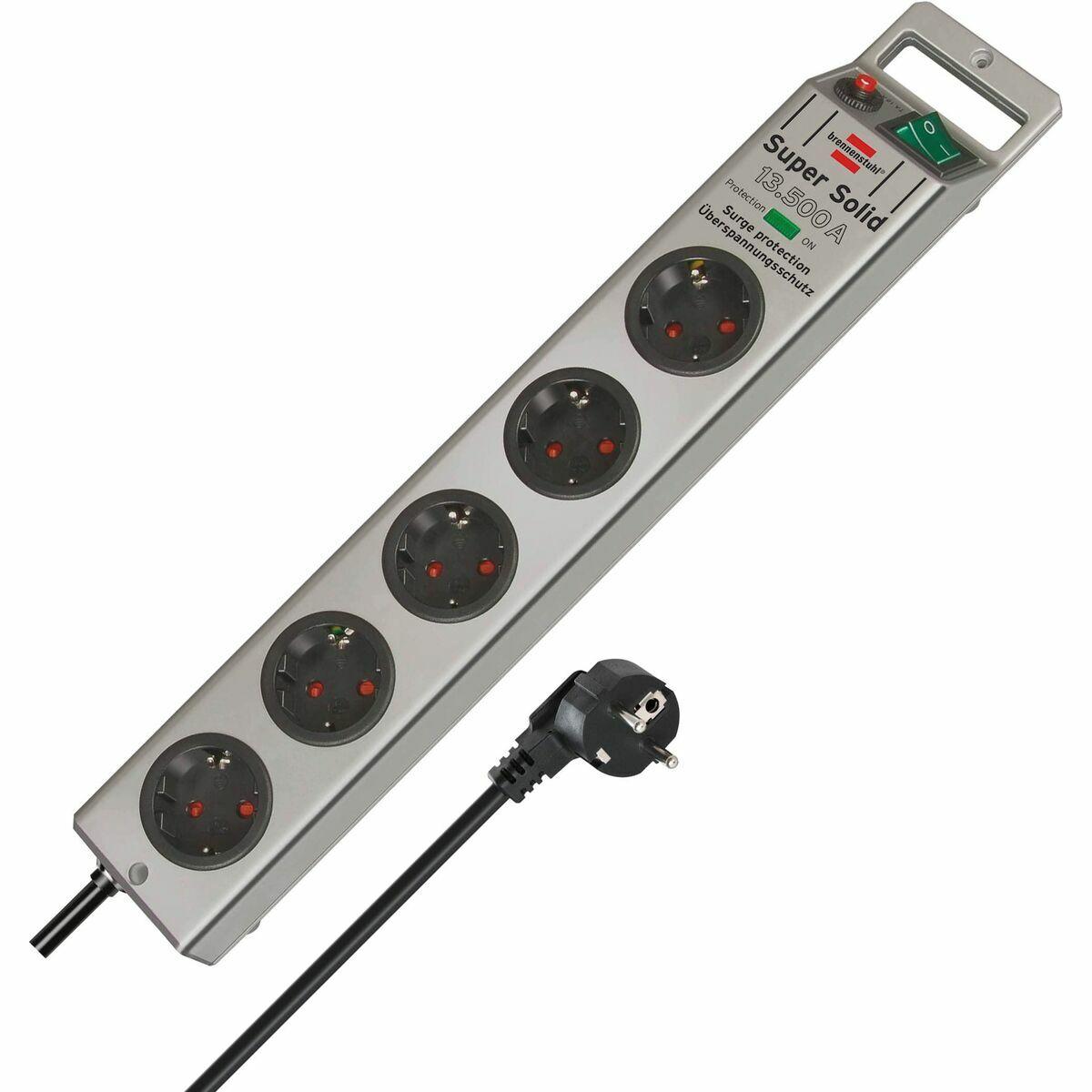 Regleta Enchufes 5 Tomas con Interruptor Brennenstuhl Super-Solid 3600 W (2,5 m)