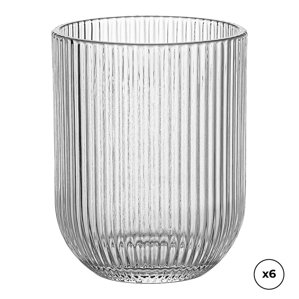 Set de Vasos Ovenza Cristal Con relieve A rayas 260 ml 6 Unidades