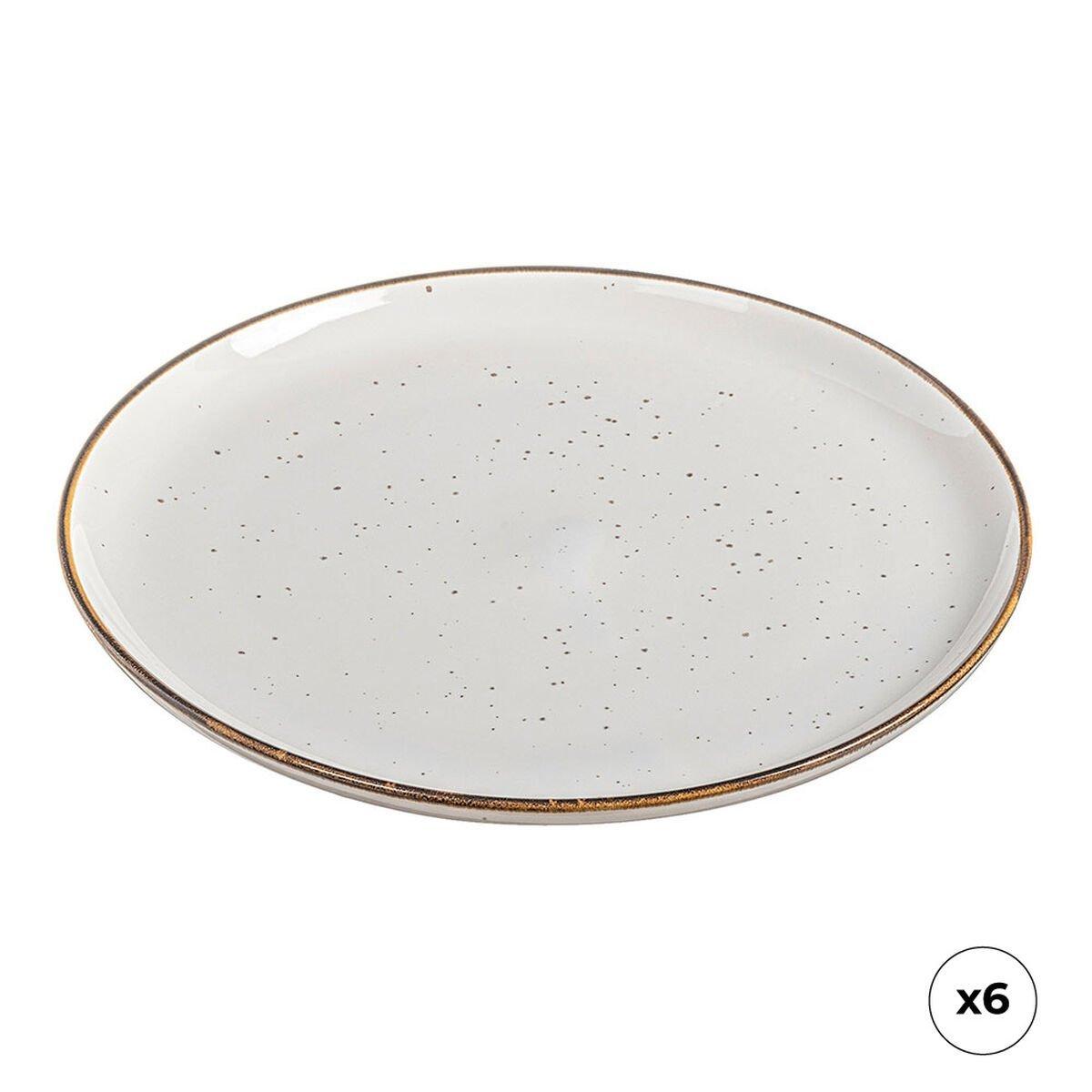 Plato Llano Ovenza Porcelana Blanco Ø 25 cm (6 Unidades)