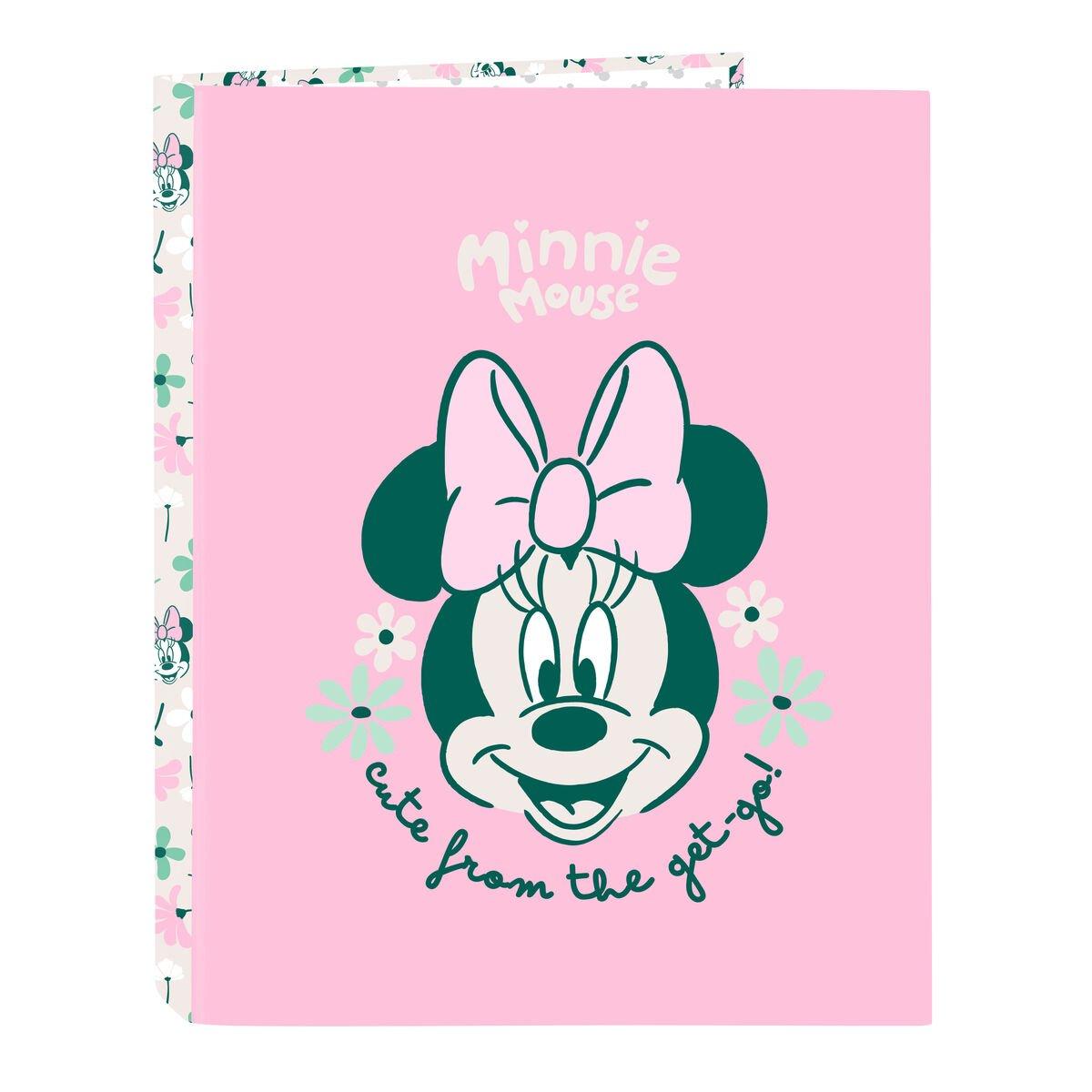 Carpeta de anillas Minnie Mouse Minty Rosa A4 26.5 x 33 x 4 cm