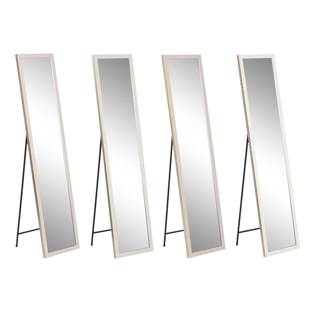 Espejo de pie Home ESPRIT Blanco Marrón Beige Gris Cristal Poliestireno 35,5 x 40 x 156 cm (4 Unidades)