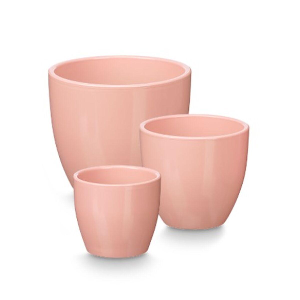 Set de Macetas Ibergarden Rosa Arcilla Ø 14 cm Ø 22 cm Ø 17 cm 3 Piezas