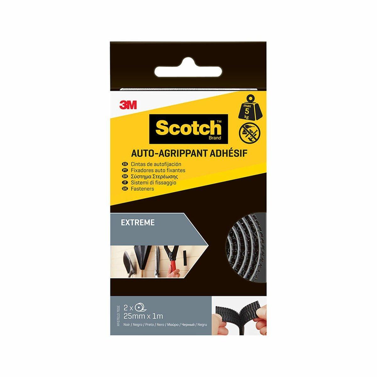 Cinta Adhesiva Scotch Negro 25 mm x 1 m 1,5 m 5 kg 2 Piezas