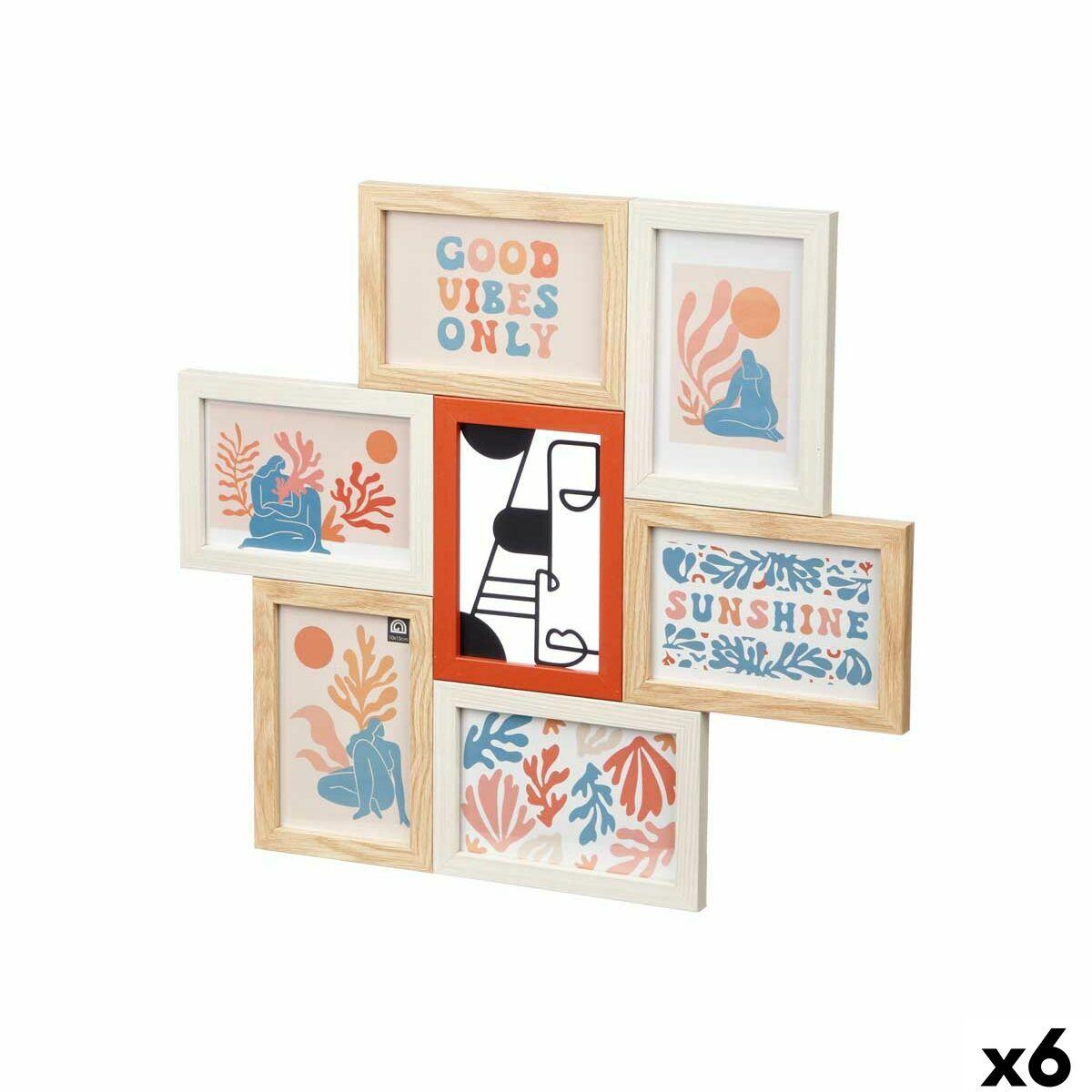 Marco de Fotos Gift Decor Multicolor Metal Madera MDF (6 Unidades)