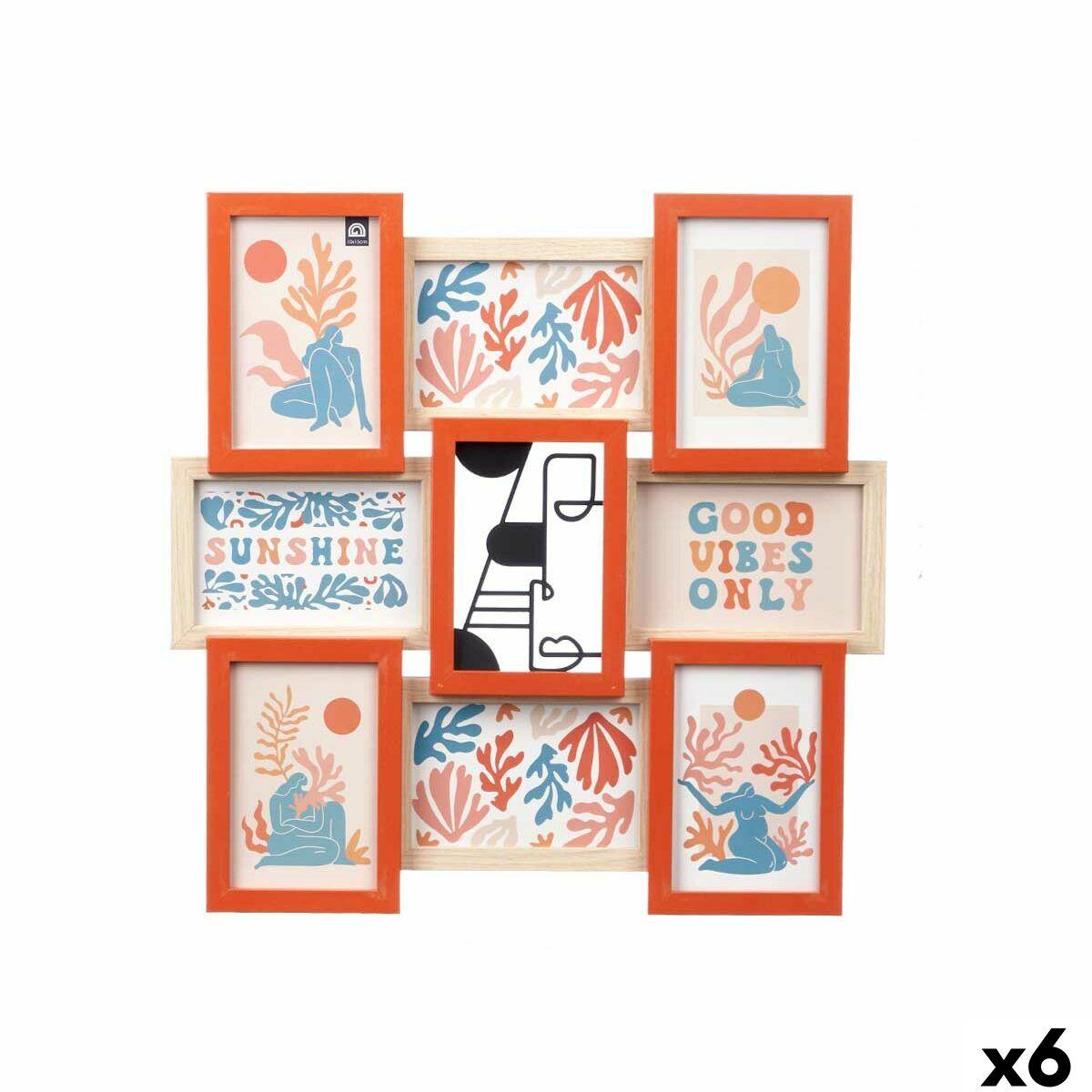 Marco de Fotos Gift Decor Multicolor Metal Madera MDF (6 Unidades)