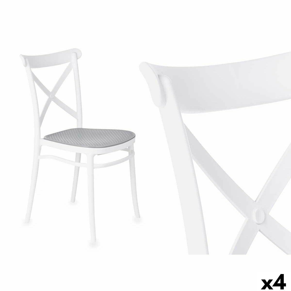 Silla Ibergarden Blanco Gris 4 Unidades