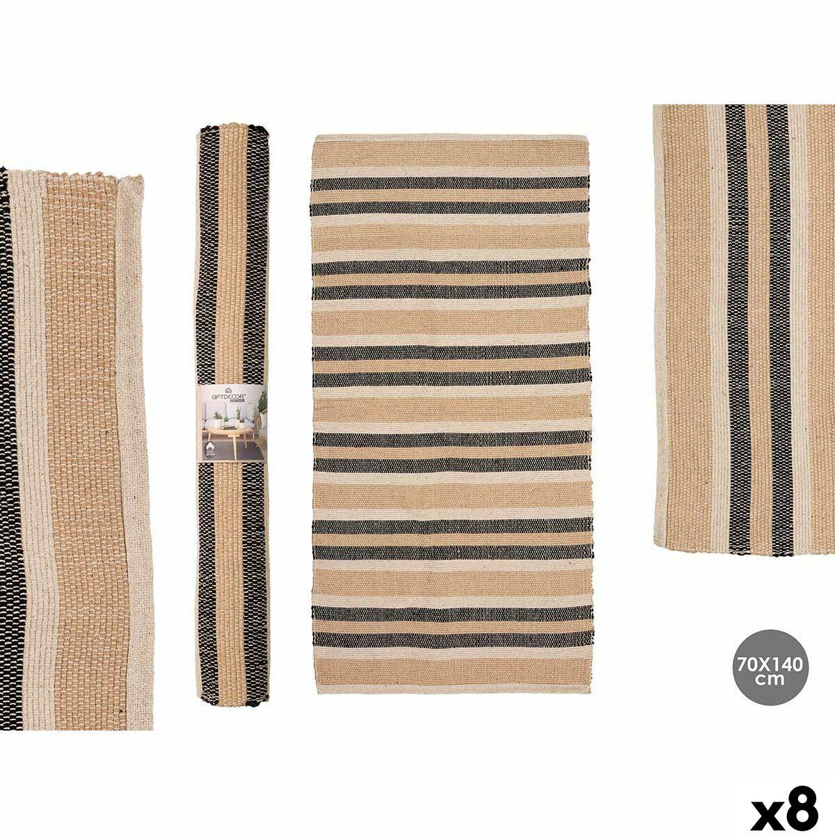 Alfombra Gift Decor Blanco Marrón Negro 70 x 140 cm (8 Unidades)