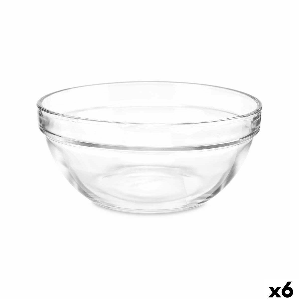 Bol para Mezclar Vivalto Transparente Vidrio 14 x 6,5 x 14 cm 6 Unidades