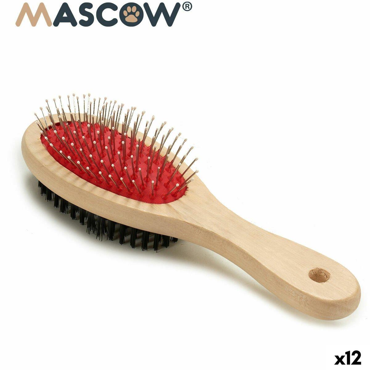 Cepillo para Perros Mascow Marrón Negro Rojo 7 x 22,5 x 5 cm (12 Unidades)
