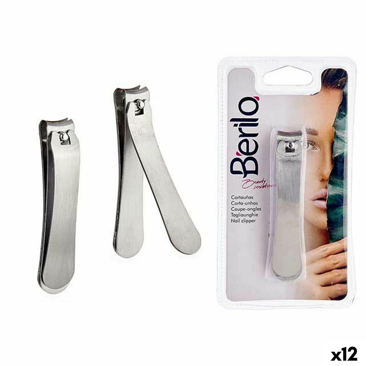 Cortauñas Berilo Plateado Metal (12 Unidades)