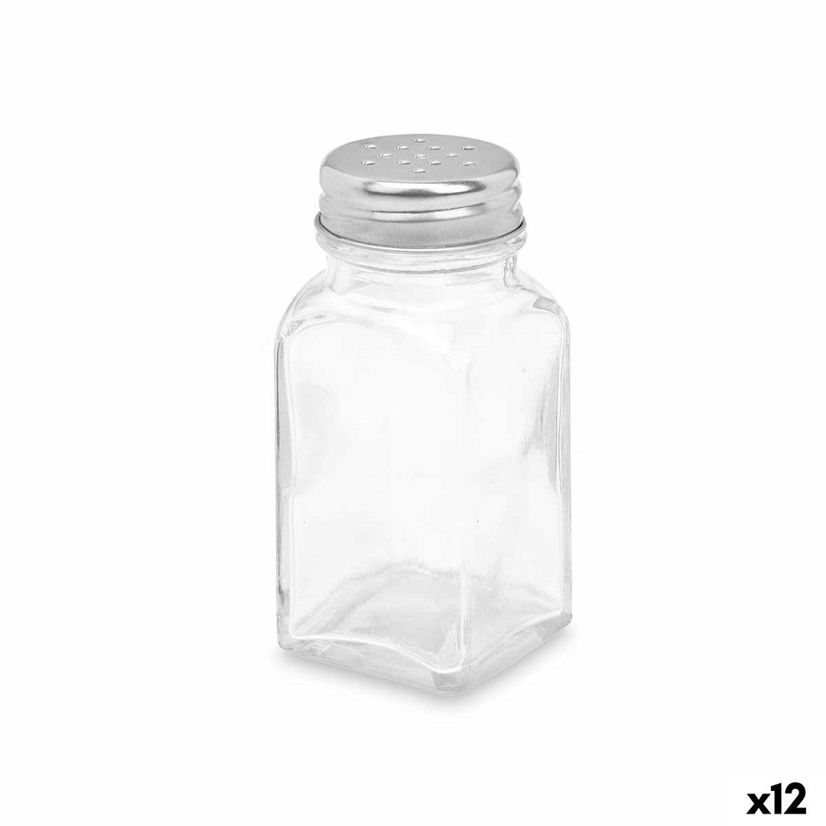 Salero Vivalto Transparente Metal Vidrio 4 x 9 x 4 cm (12 Unidades)