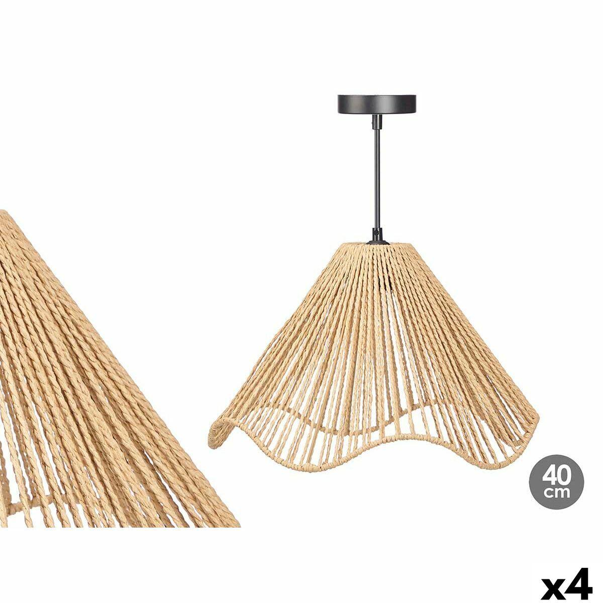 Lámpara de Techo Gift Decor Negro Natural Metal Papel Plástico 40 W 40 x 25 x 40 cm (4 Unidades)