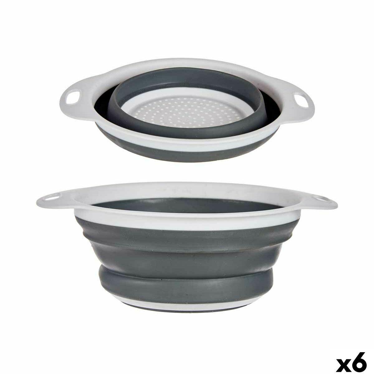 Colador Kinvara Blanco Gris Polipropileno TPR 25 x 20 x 8,5 cm 25 x 3 x 20 cm 24,5 x 3,5 x 20 cm (6 Unidades)