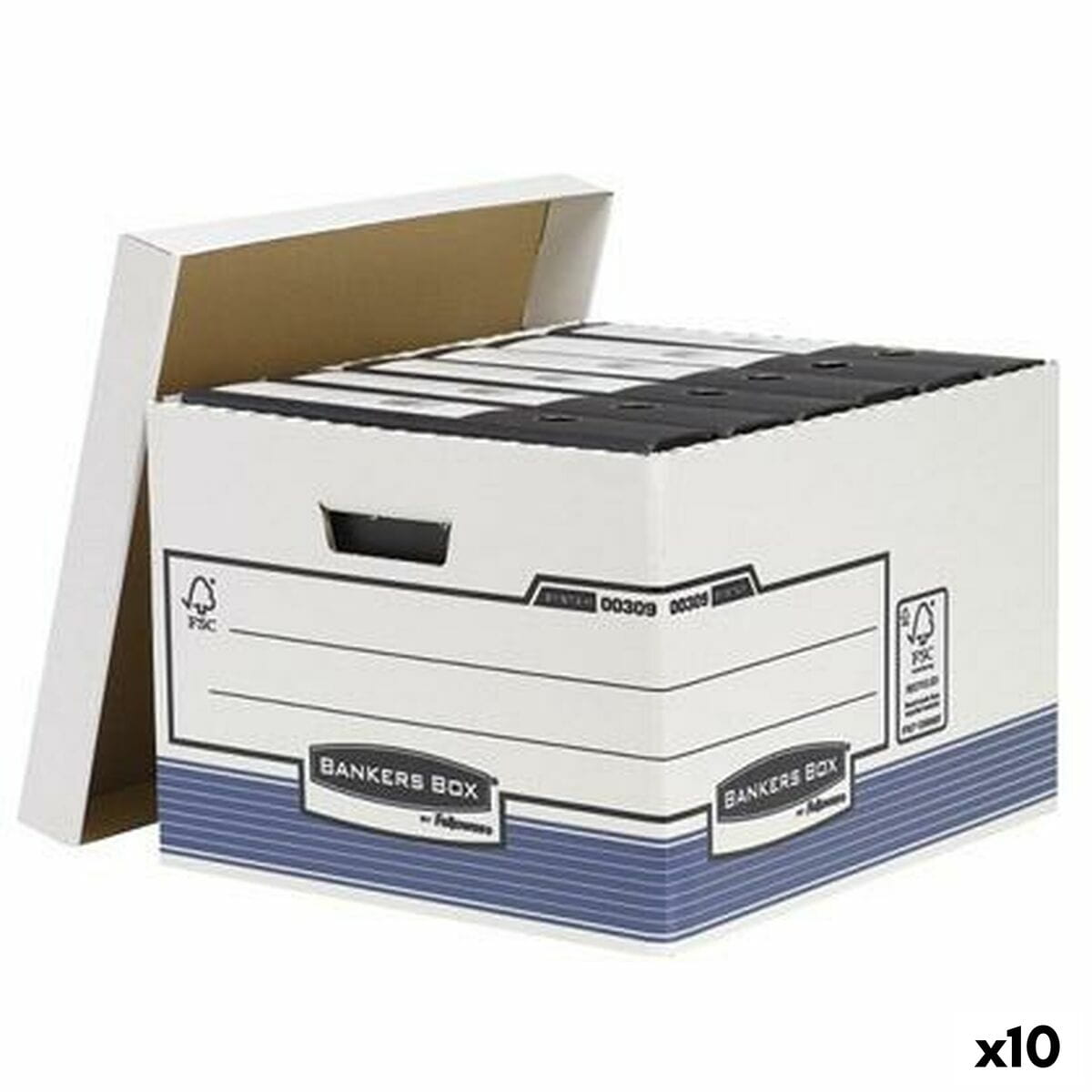 Caja de Archivo Fellowes Azul Blanco Folio 29,4 x 38,7 x 44,5 cm 10 Unidades