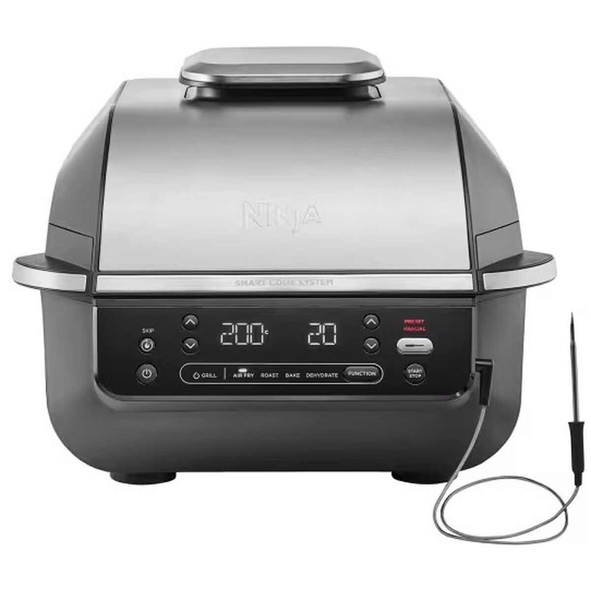 Barbacoa Portátil NINJA AG351EU 5EN1 Metal Acero Inoxidable